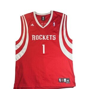 Adidas Red and White Rockets Game Jersey